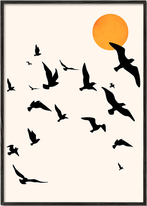 Ptáci v letu minimalistický obraz