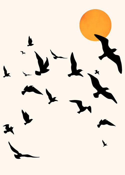 Ptáci v letu minimalistický obraz