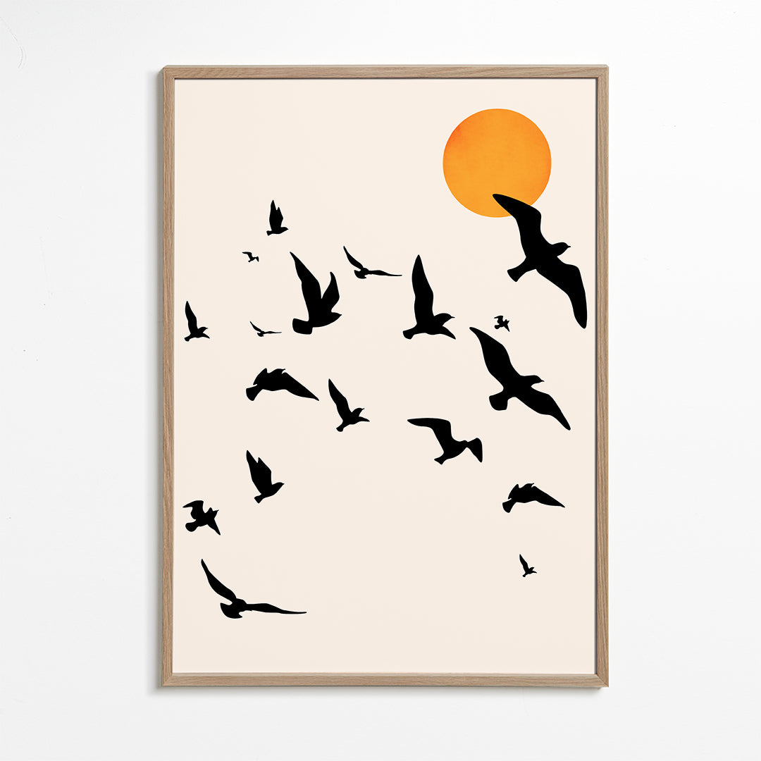 Ptáci v letu minimalistický obraz