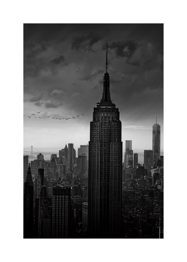 Cestovatelský plakát: Empire State černobíle