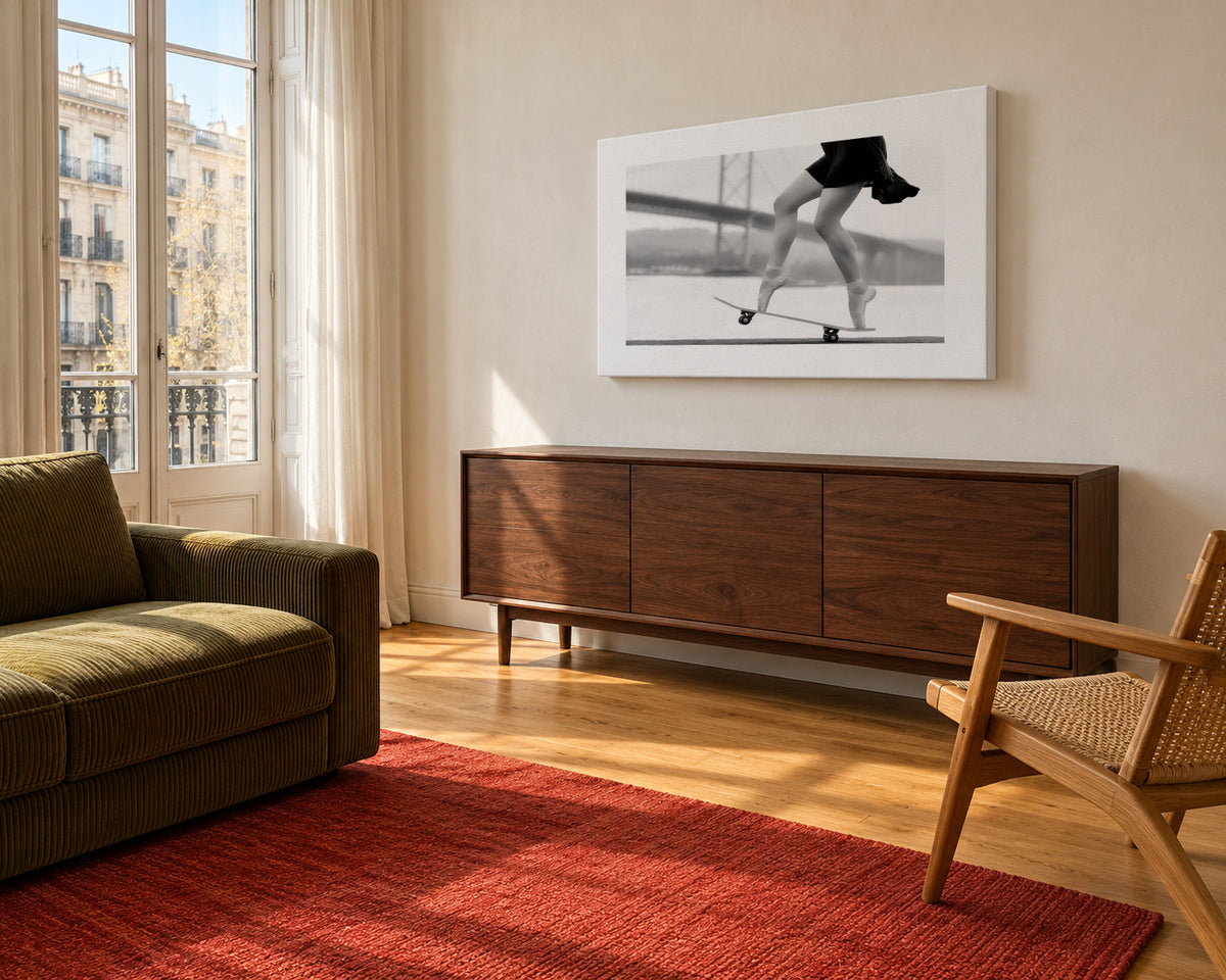 Skater Girl - Unframed canvas in an interior