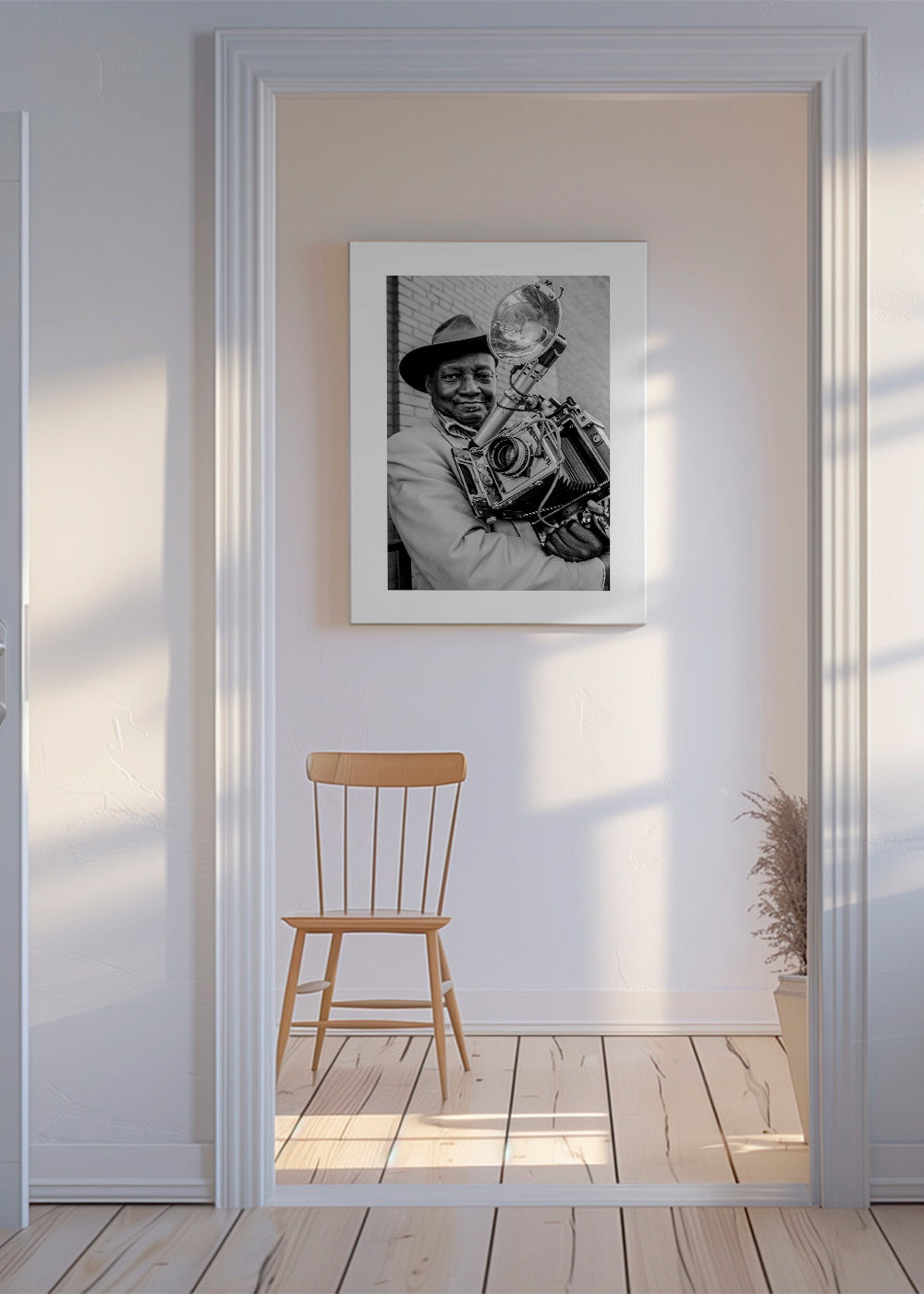 Uliční fotograf se starým fotoaparátem