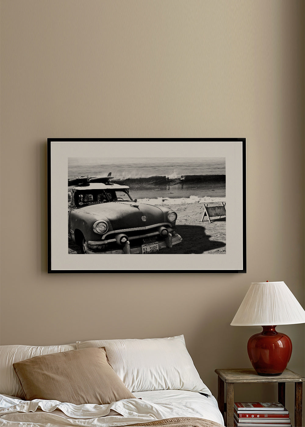 Fotografie vintage auta na pláži