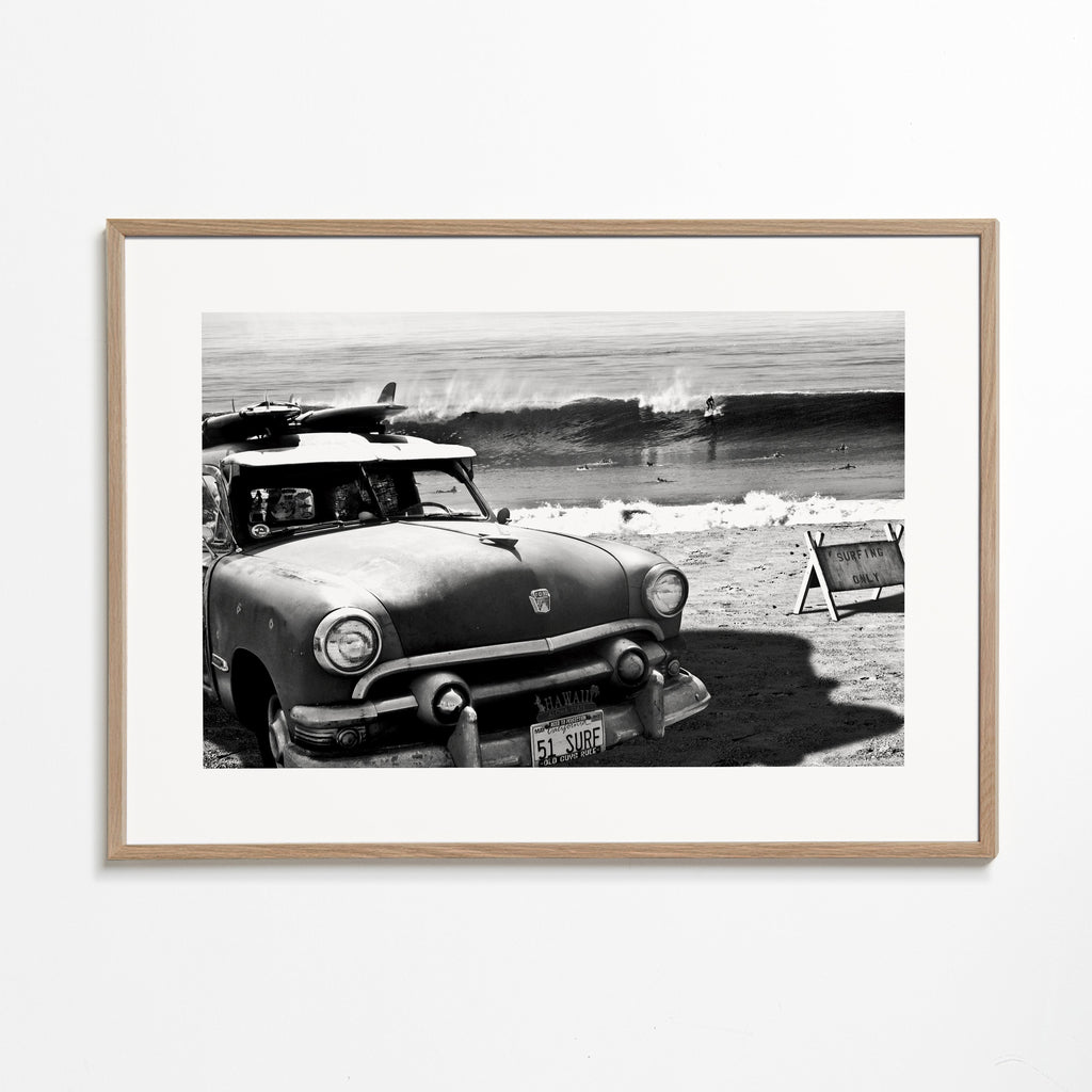 Fotografie vintage auta na pláži
