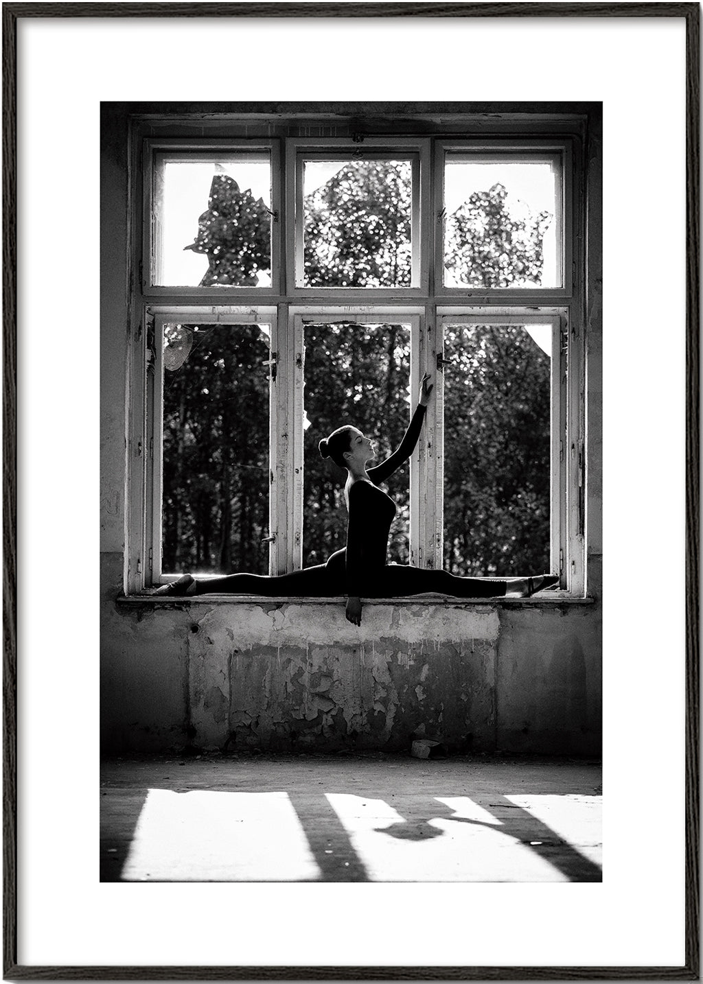 Fotografie baletky v okně