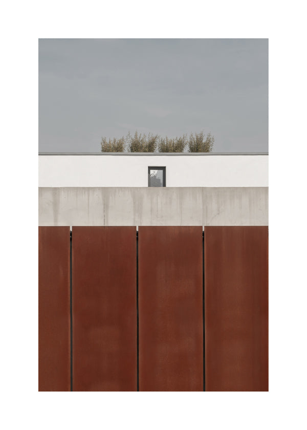 Minimalistický obraz s rezavými panely