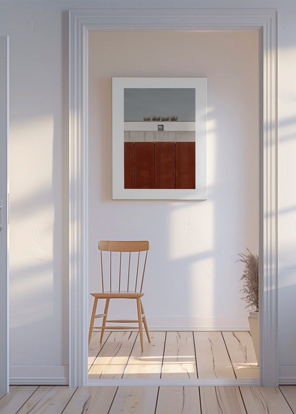 Minimalistický obraz s rezavými panely