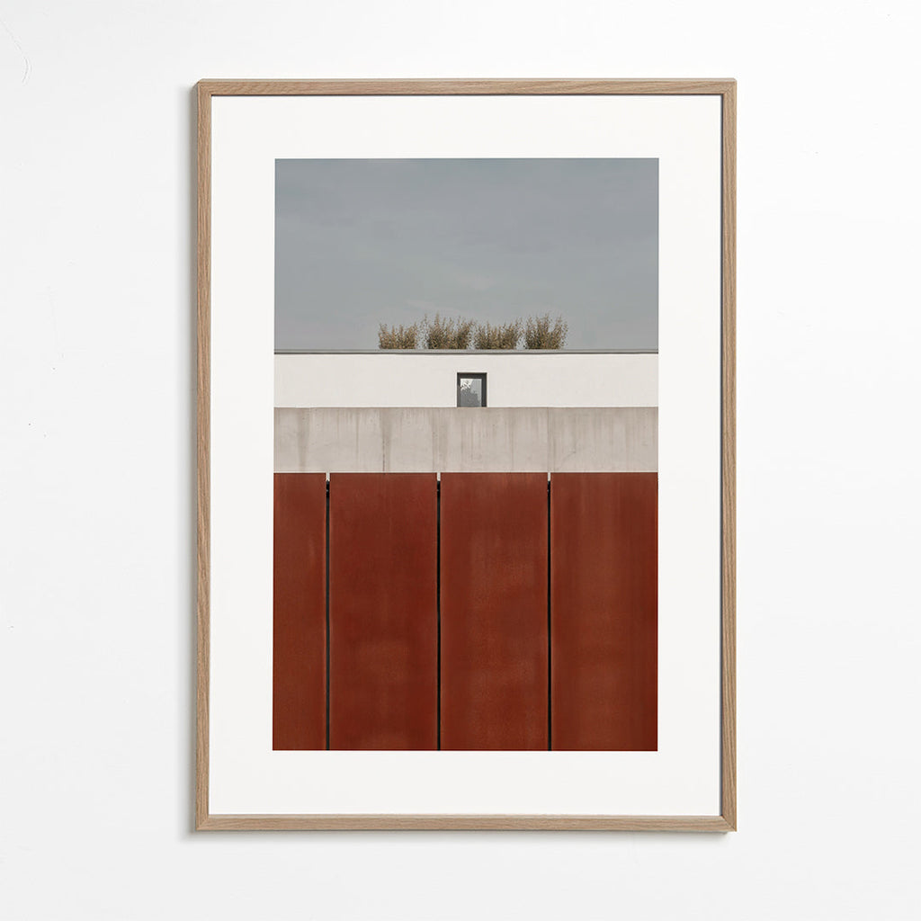 Minimalistický obraz s rezavými panely