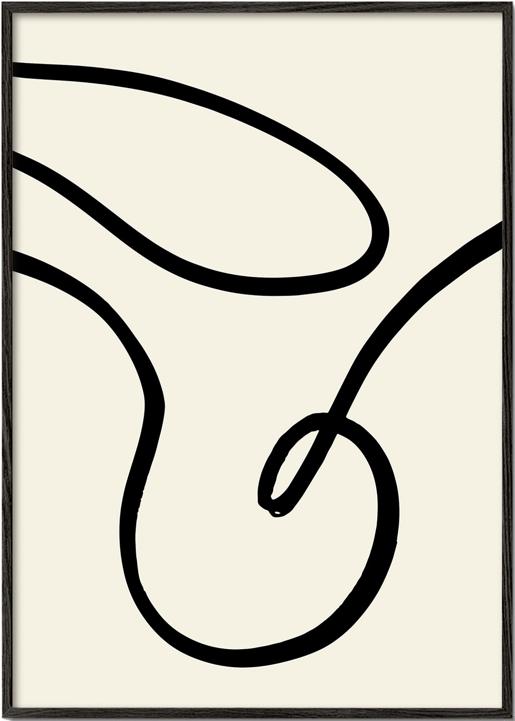 Minimalistický plakát černé čáry organické