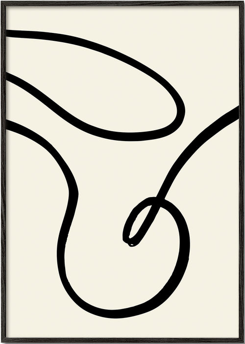 Minimalistický plakát černé čáry organické