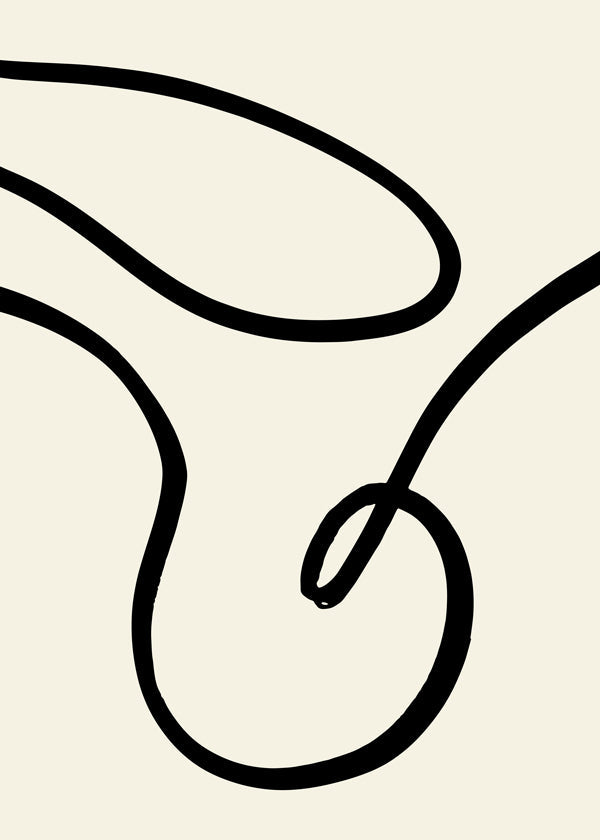 Minimalistický plakát černé čáry organické