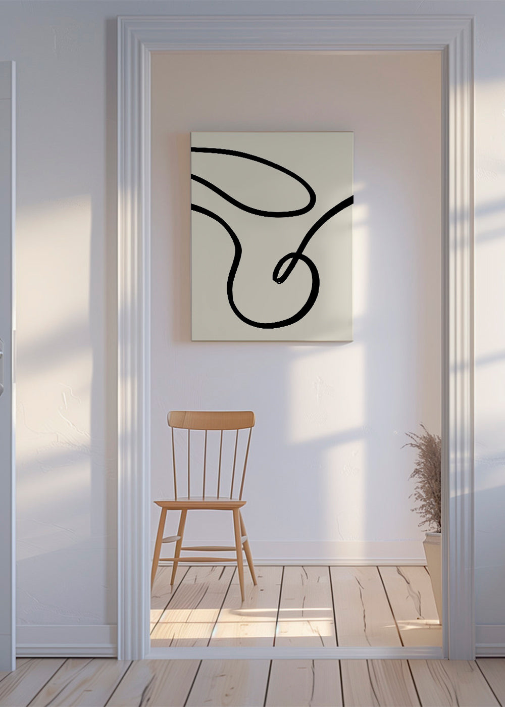 Minimalistický plakát černé čáry organické