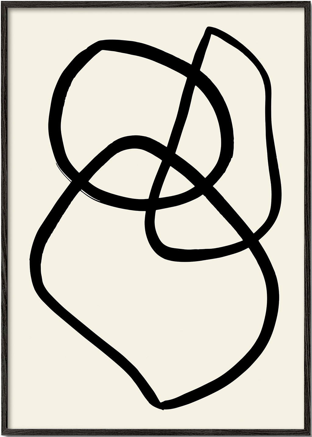 Minimalistický obraz s černými organickými liniemi