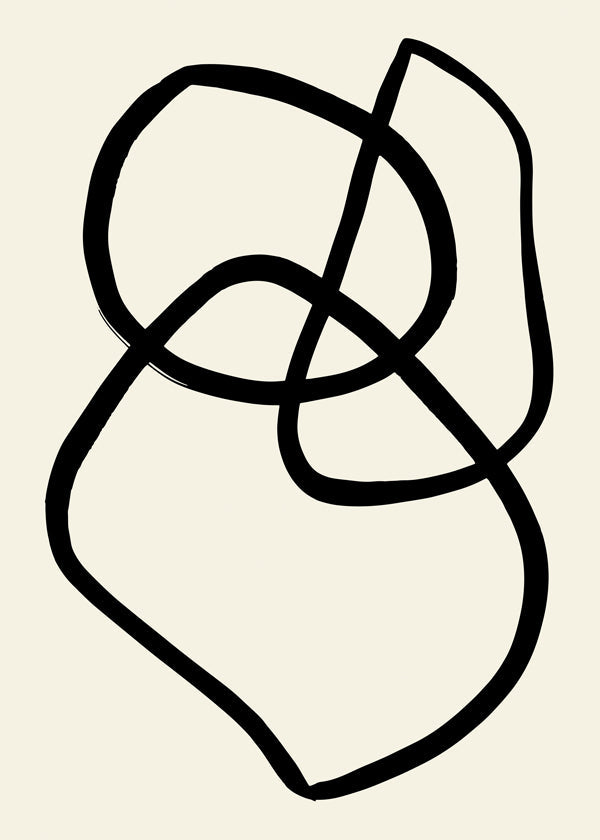 Minimalistický obraz s černými organickými liniemi