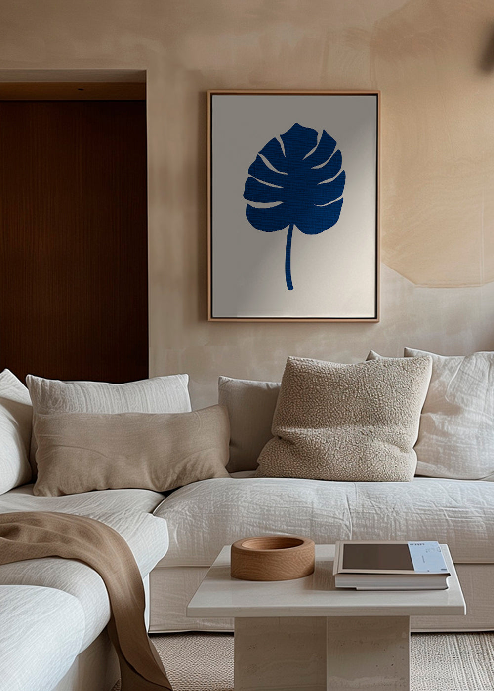 Botanický plakát Monstera modrá