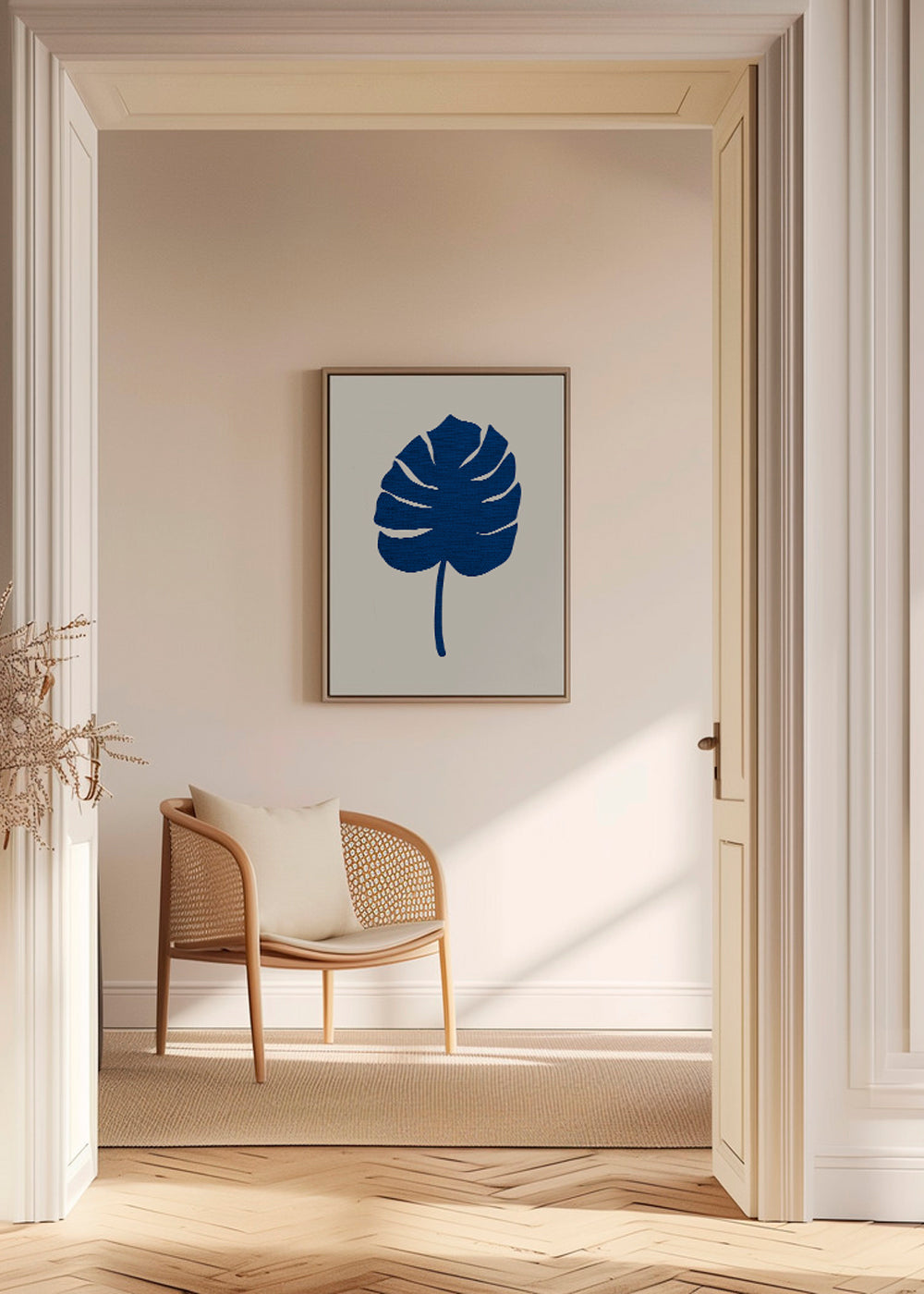 Botanický plakát Monstera modrá