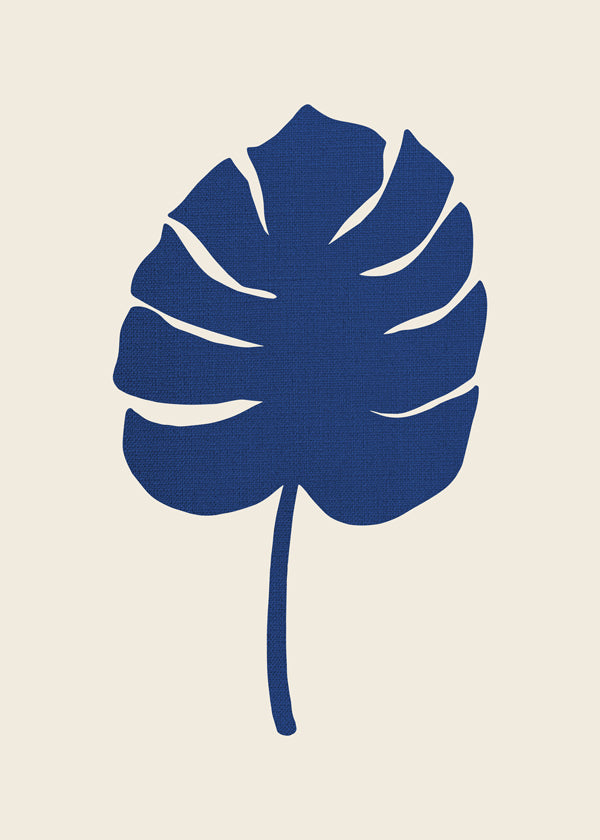 Botanický plakát Monstera modrá