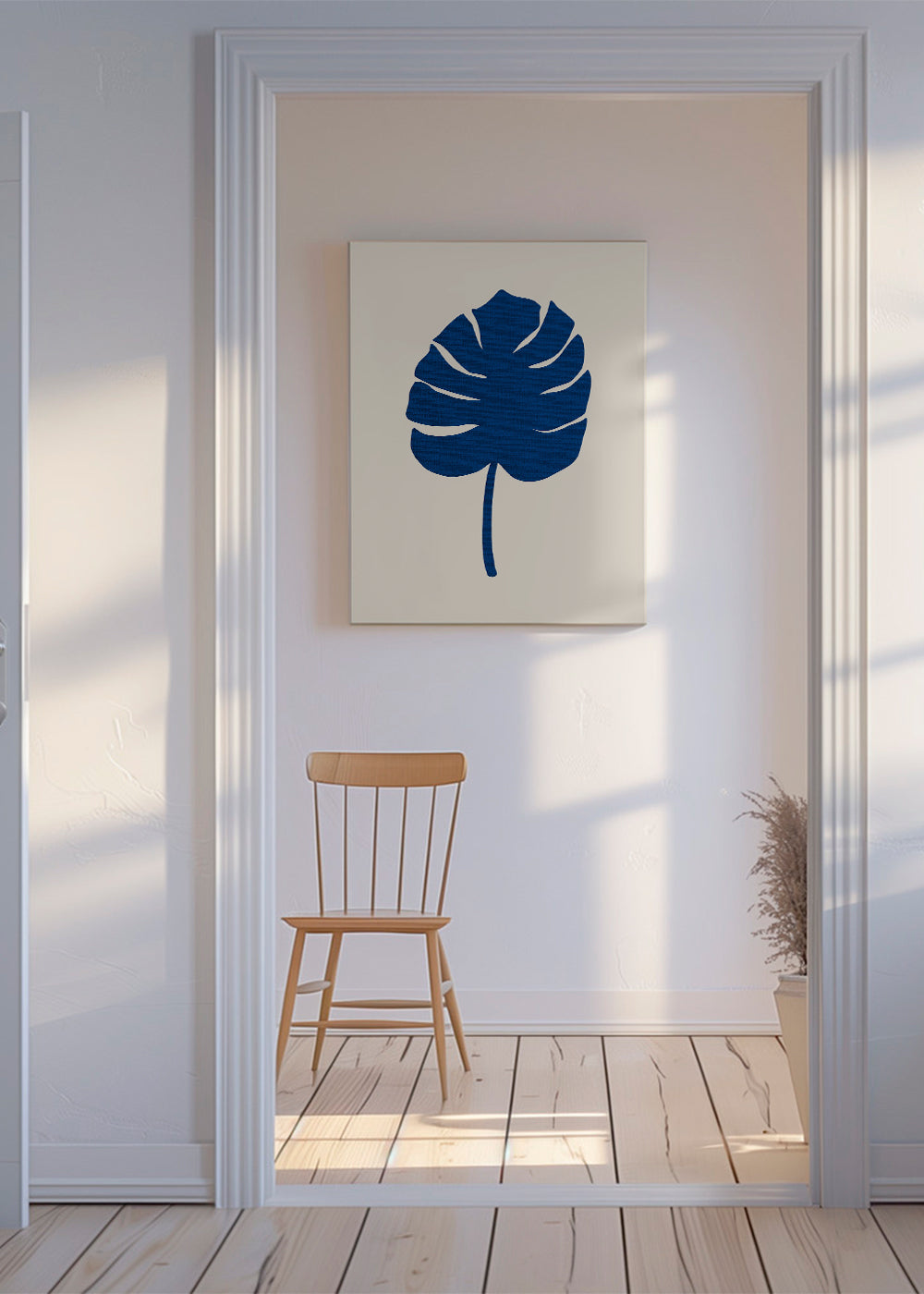Botanický plakát Monstera modrá