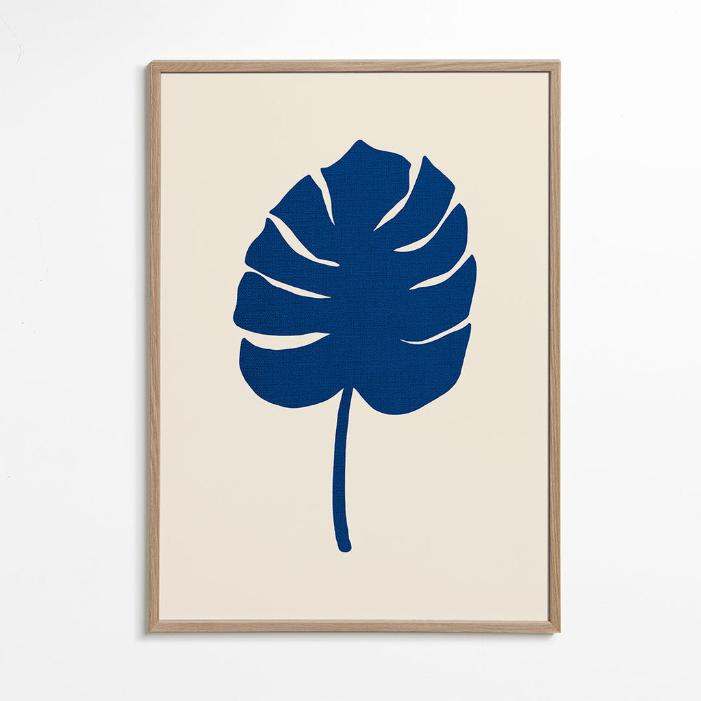 Botanický plakát Monstera modrá