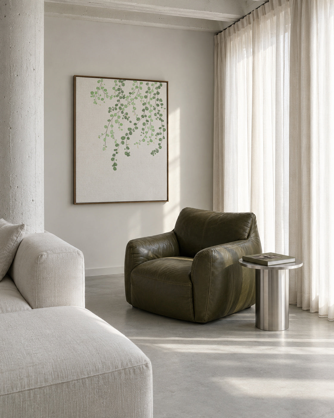 Birch Tree - Framed canvas in an interior