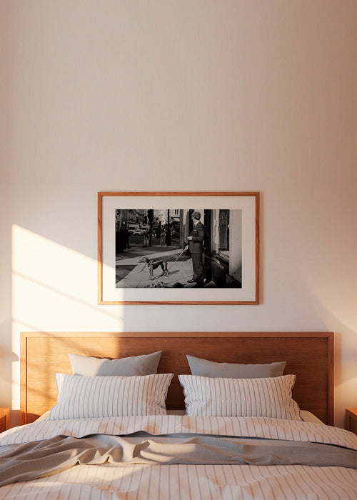 Uliční fotografie muž se psem