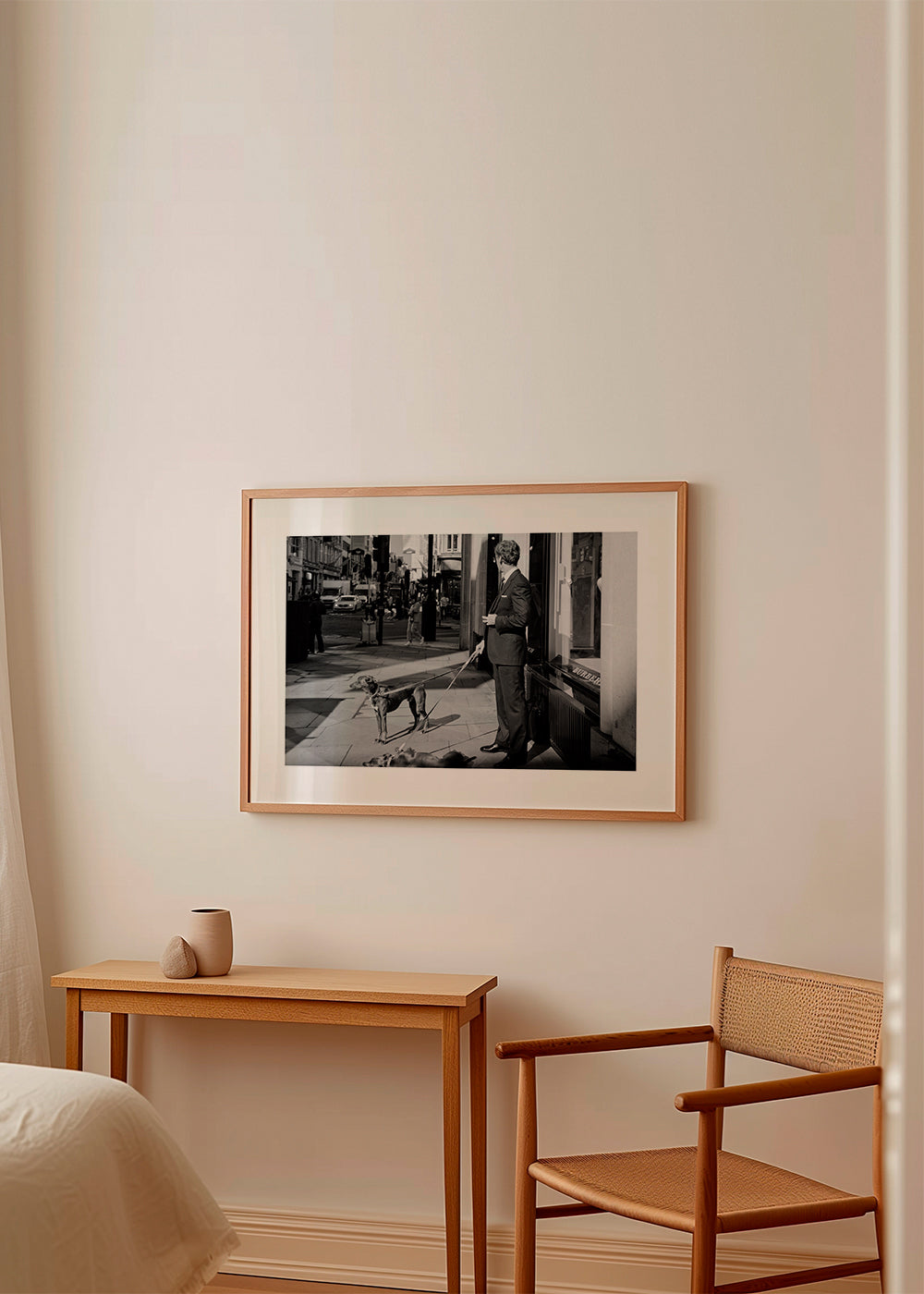 Uliční fotografie muž se psem