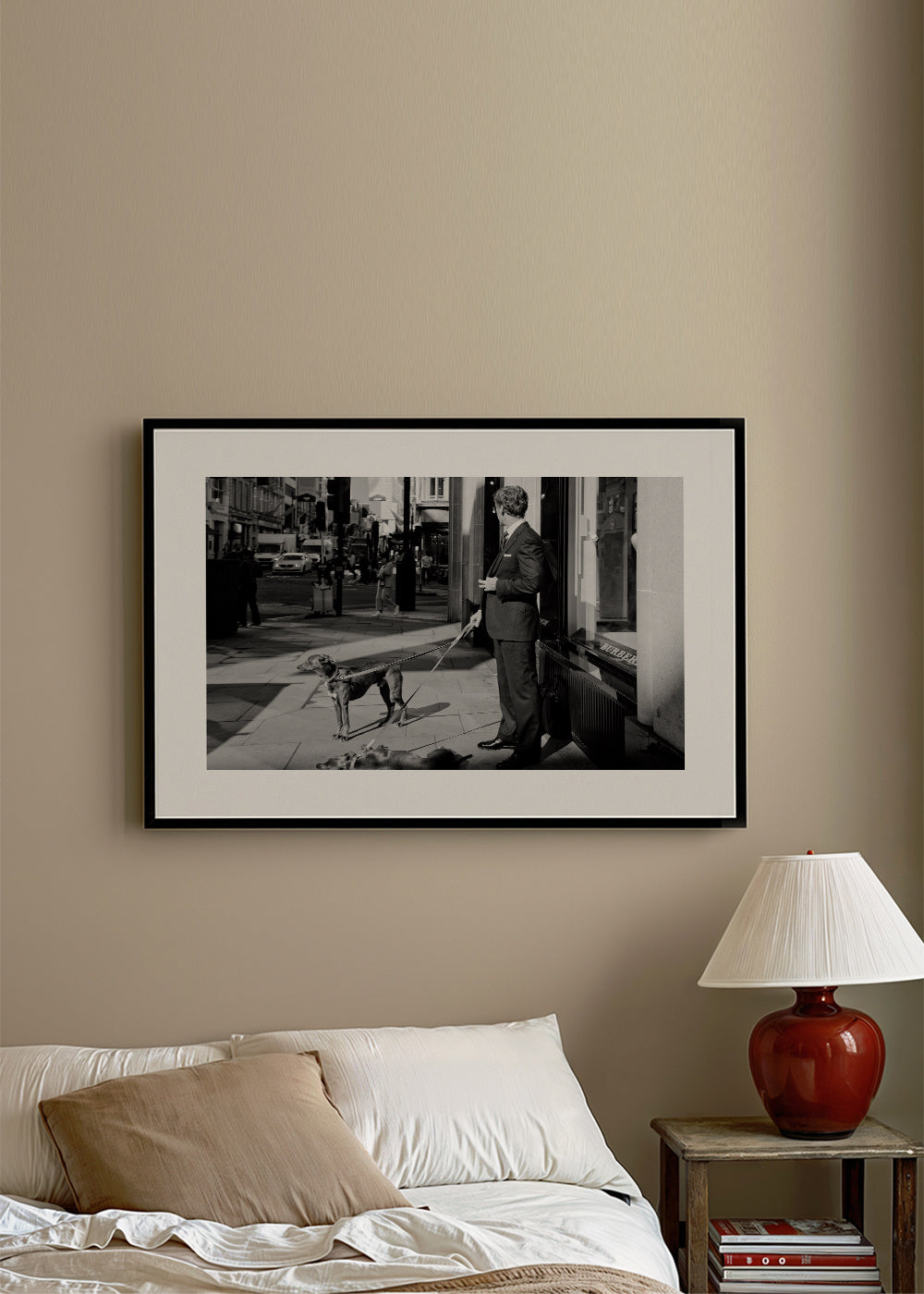 Uliční fotografie muž se psem