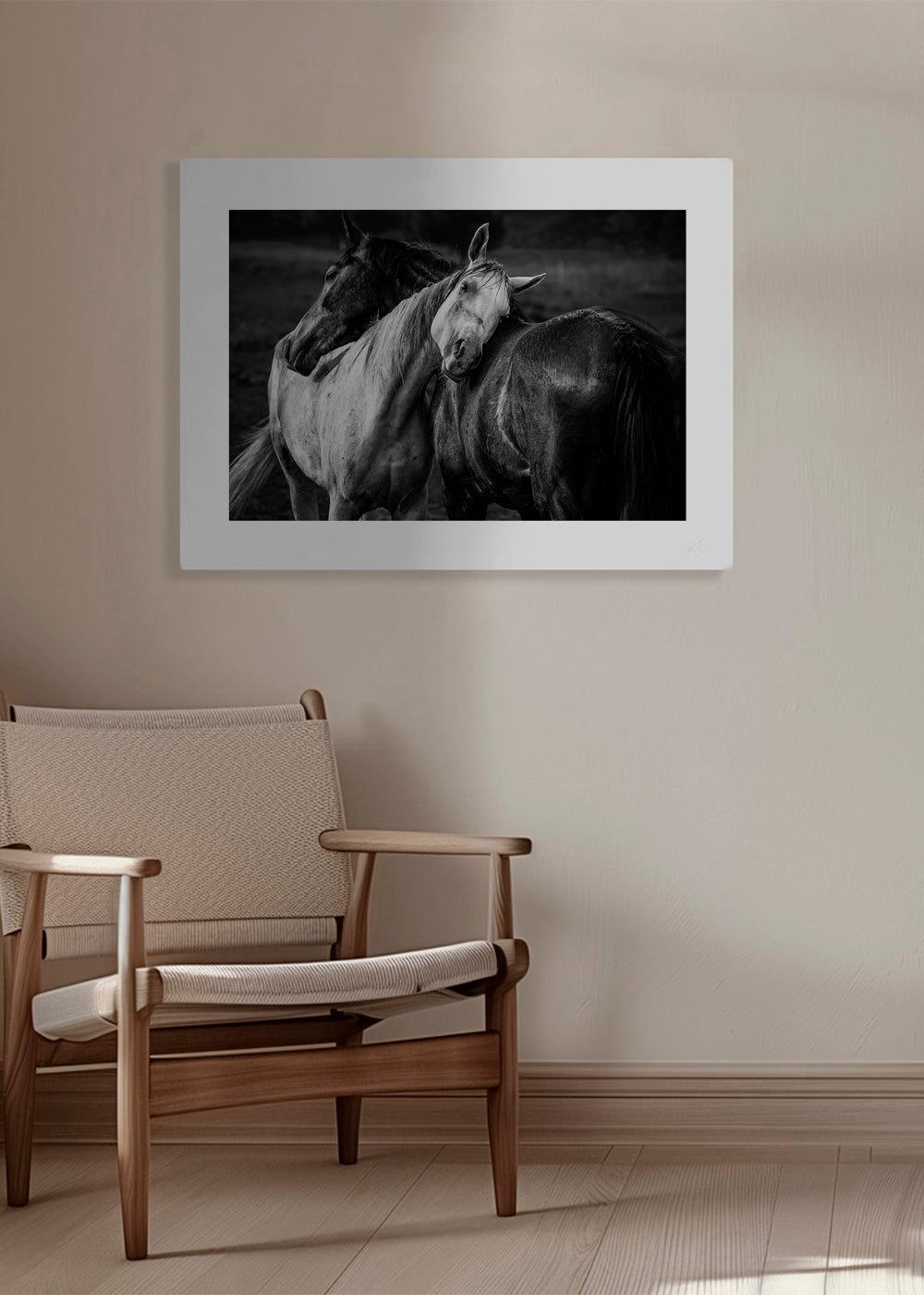 Fotografie koní v intimním gestu