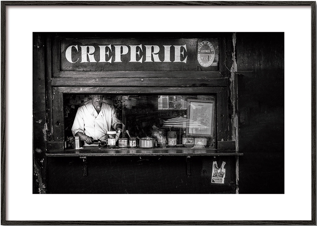 Obraz do kuchyně Creperie černobílý