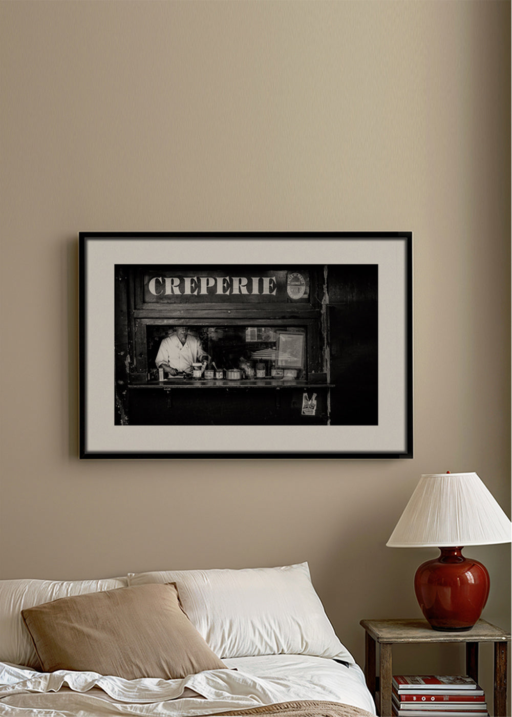 Obraz do kuchyně Creperie černobílý