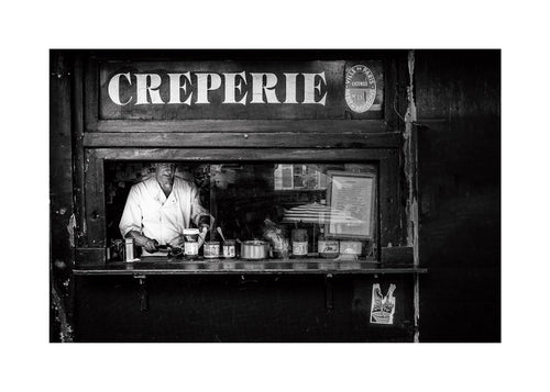 Obraz do kuchyně Creperie černobílý