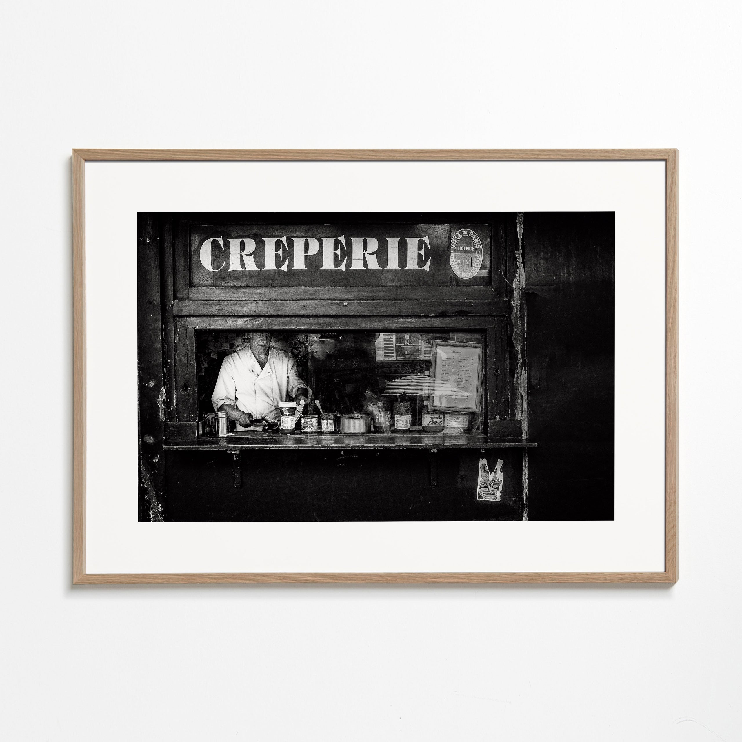 Obraz do kuchyně Creperie černobílý