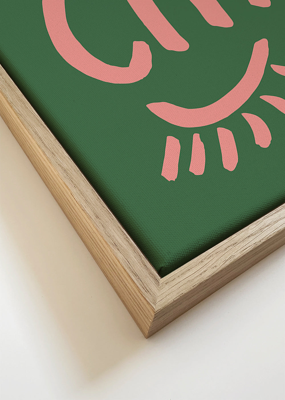 Ilustrace Très Chic růžová na zeleném pozadí