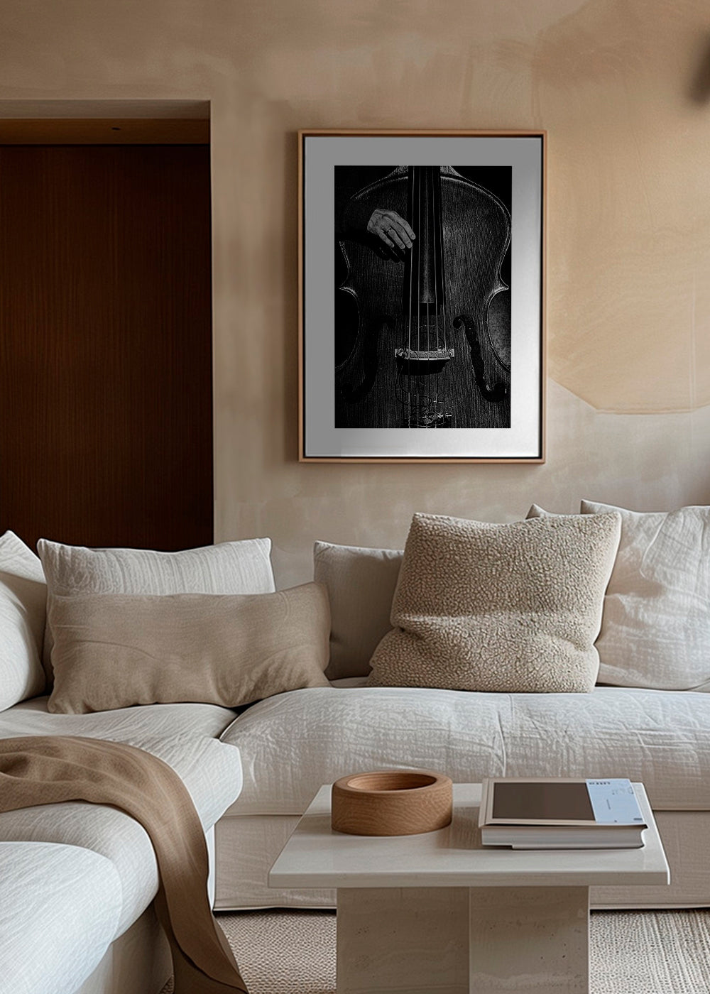 Fotografie kontrabasu černobílá