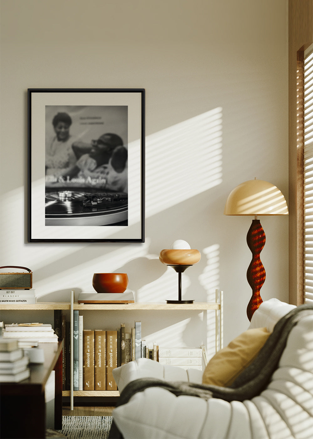 Vinyl I - Framed canvas in an interior