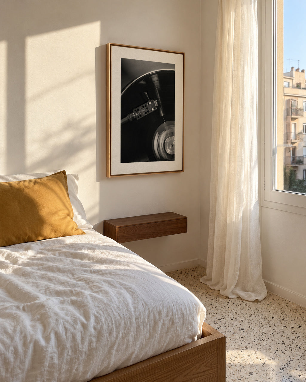Vinyl II - Framed canvas in an interior