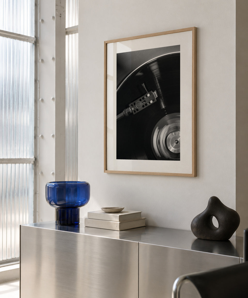 Vinyl II - Framed poster in an interior