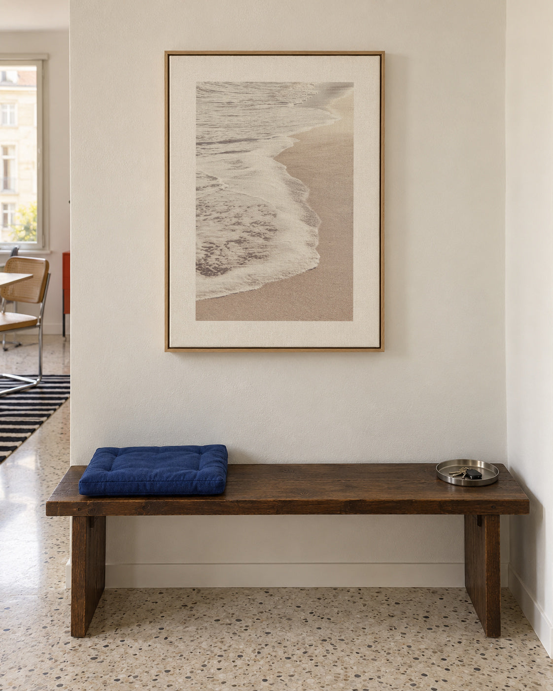 Beach VI - Framed canvas in an interior