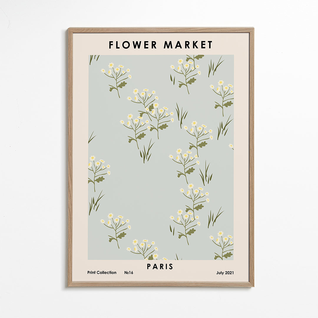 Botanický plakát Flower Market Paris