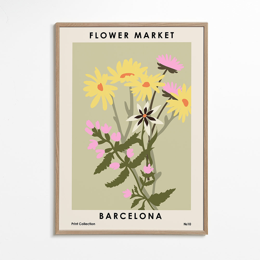 Botanický plakát Flower Market Barcelona
