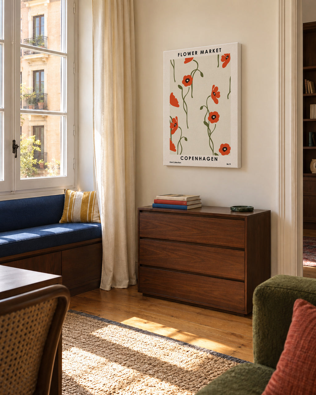 Flower Market Copenhagen - Unframed canvas in an interior