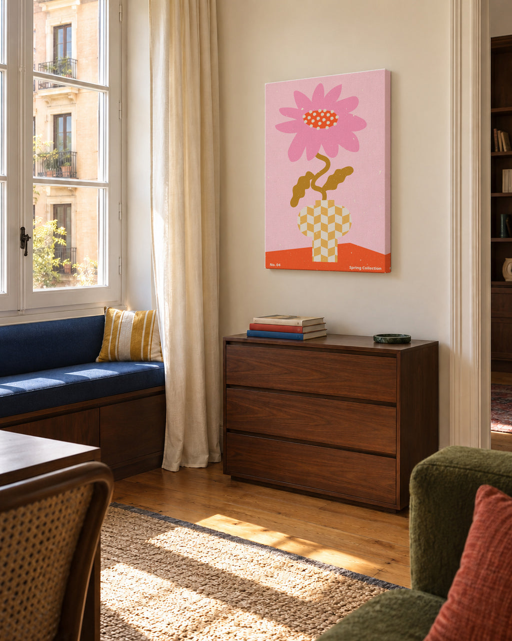Spring Flower 04 - Unframed canvas in an interior