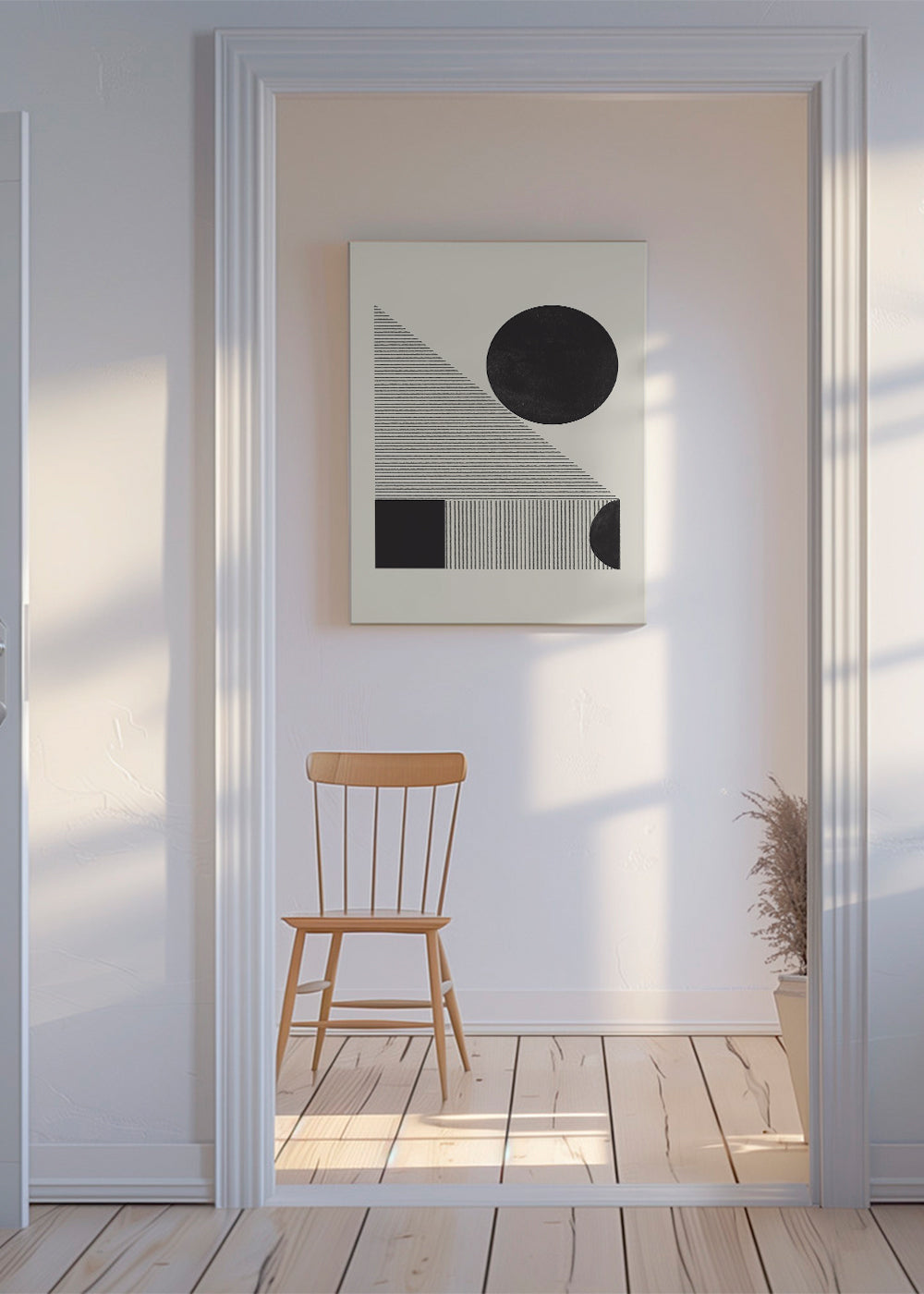 Geometrický obraz s texturovaným kruhem