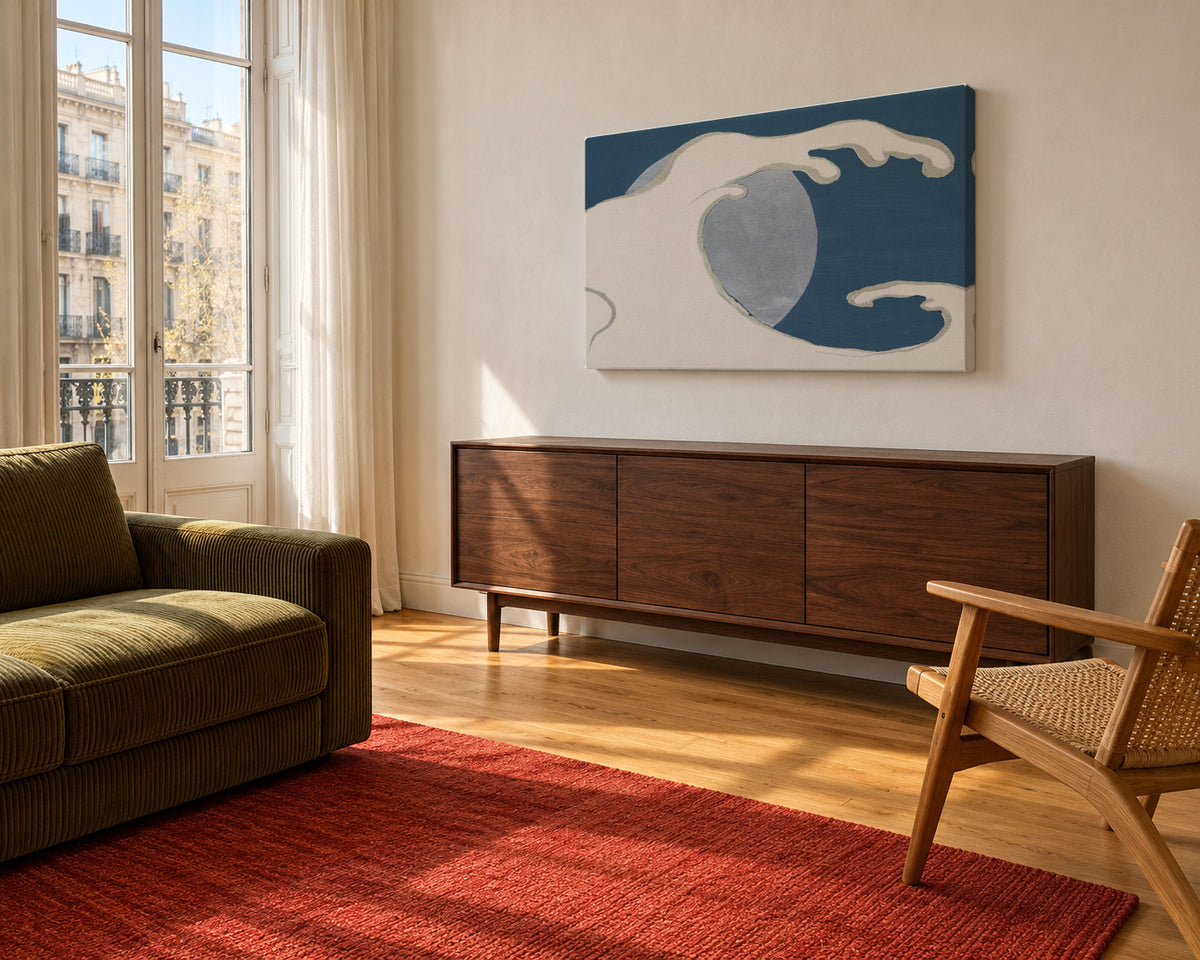 Waves and sun from Momoyogusa - Unframed canvas in an interior