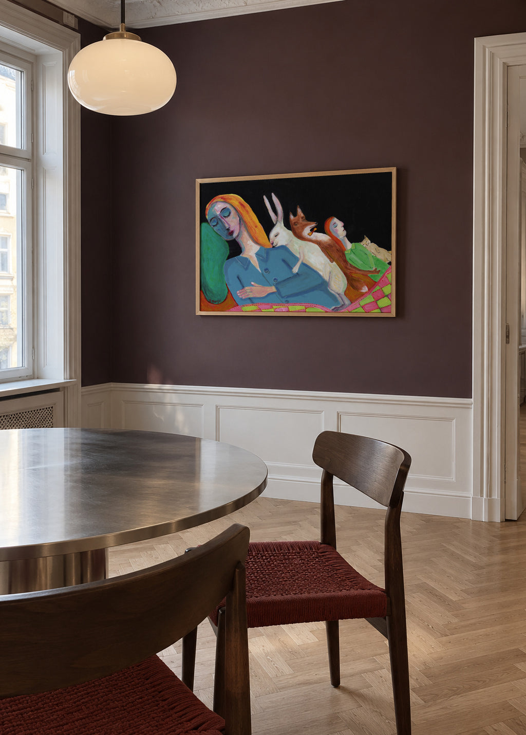 Five in the Bed - Framed poster in an interior