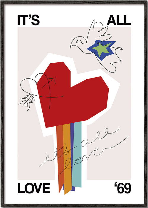 Ilustrace srdce vintage 69
