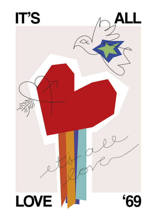Ilustrace srdce vintage 69