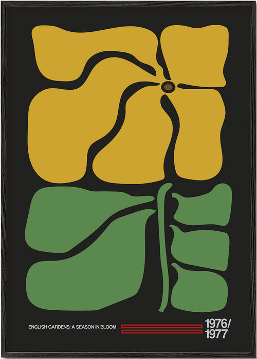 Botanický plakát se žlutou květinou