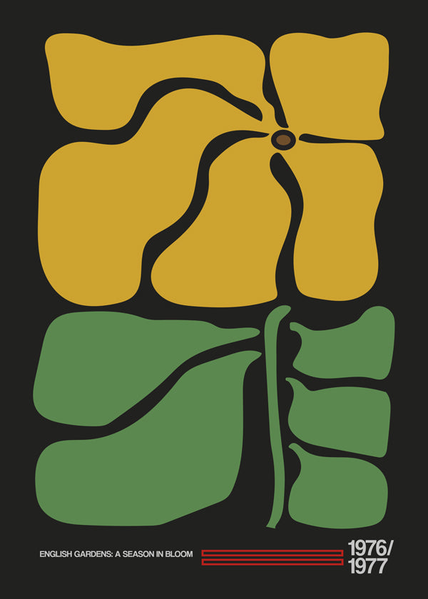 Botanický plakát se žlutou květinou