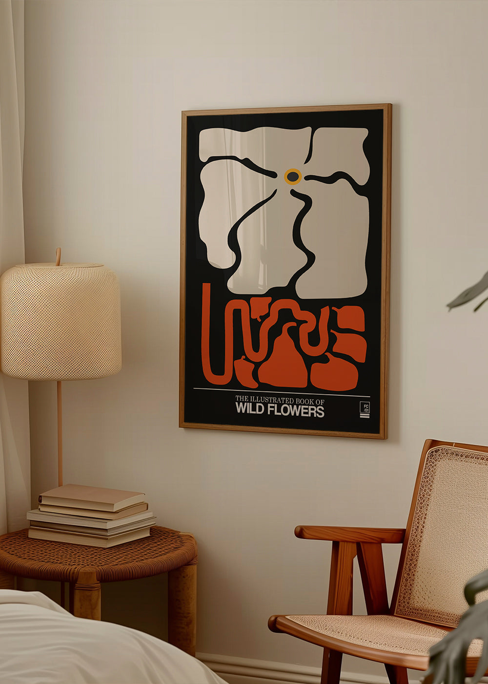 Botanický plakát stylizované květy
